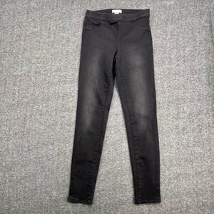 HM Womens High Waist Black Denim Jeggings Skinny Pull On Pants Size 6